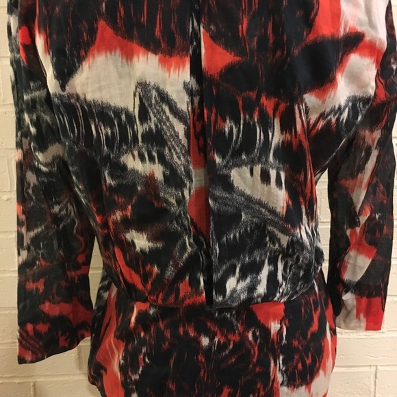 Dries Van Noten Snap Blouse Sz 38- Blk/Red/White - Picture 7 of 8